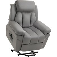 HOMCOM Fauteuil de Relaxation électrique Fauteuil releveur inclinable avec Repose-Pied Ajustable gris