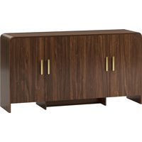 HOMCOM Sideboard Wohnzimmer, Aufbewahrungsmöbel mit 4 Soft-Close-Türen, 4 Fächern und abgerundeten Kanten, TV-Möbel für Fernseher bis 183 cm, für Küche und Schlafzimmer, 152x40x80cm, Nussbaum Aosom
