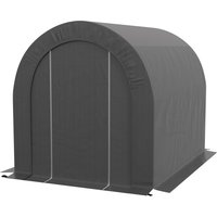 Outsunny Abri de jardin tente de rangement extérieur abri de vélo garage pour vélo bâche en PE métal 2,4 x 1,8 x 1,9 m gris foncé