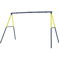 AIYAPLAY Balançoire portique pour enfant avec double balançoire cadre en acier, pour 3-8 ans, 260x160x178cm bleu
