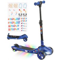 AIYAPLAY Trottinette électrique pour enfants 6+ ans, pliable 3 roues démarrage zéro, vitesse maximale 8 km/h 64 x 29 x 83 cm bleu