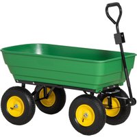 Outsunny 125 Litre Large Garden Cart Heavy Duty 4 Wheel Trolley Dump Wheelbarrow Tipping Truck Trailer - Green | Aosom Ireland
