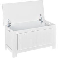 HOMCOM Storage Chest, Toy Storage Box Organizer with Safety Hinges, Lid and Side Handles, White | Aosom Ireland