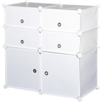 HOMCOM HOMCOM Schuhschrank Regal mit Aufbewahrungsboxen aus Kunststoff und Stahl, Weiß, 75x37x73cm, ideal für Ordnung im Flur Aosom.de