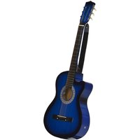 HOMCOM Pack guitare électrique kit guitare électrique avec sac, sangle, corde, médiators, câble, 96,5x35,8x8,5cm, bleu et noir