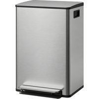 HOMCOM Poubelle cuisine 50L, poubelle à pédale, seau intérieur amovible, couvercle à fermeture douce, 41,7x36,6x62cm, argent