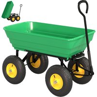 Outsunny 75 Litre Large Garden Cart, Tipping Wheelbarrows Heavy Duty Garden Dump Trolley 200kg Capacity for Festivals, Tools, Plants, Logs - Green | Aosom Ireland