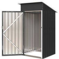 Outsunny Abri de jardin en métal, cabane de jardin, porte verrouillable, toit incliné, aérations et gants, 107,5x91x185cm, gris