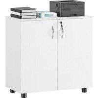 Vinsetto Armoire de bureau à 2 niveaux, meuble de rangement bureau avec 2 portes, serrures et clés, 80x40x80cm, blanc
