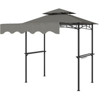 Outsunny Pavillon de barbecue 242x149x248 cm déperlant ignifuge pavillon de jardin avec toit à double couche Gris
