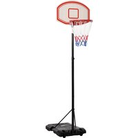 HOMCOM Outdoor Basketballkorb verstellbar tragbar Höhenverstellbarer Korb 212-250 cm Standfuß mit Rollen Metallpfosten schwarz weiß Aosom