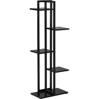 Outsunny 5-Tier Steel Flower Shelf Indoor & Outdoor Plant Stand for Garden Balcony Living Room 40 x 22 x 113 cm Black | Aosom Ireland
