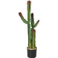 HOMCOM Plante artificielle intérieure 111 cm, arbre artificiel cactus en pot, pour maison, bureau, salon, chambre, vert
