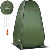 Outsunny Pop-up foldable camping shower tent with carry bag polyester dim. 126L x 124l x 198H cm - green | Aosom Ireland