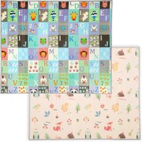 AIYAPLAY Tapis de jeu pour bébé pliable et réversible, tapis de sol en mousse épais, 176,5 x 148 x 1 cm, multicolore