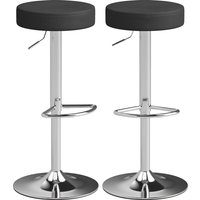HOMCOM Lot de 2 tabourets HOMCOM en cuir PU, pivotants, hauteur réglable pour cuisine, Noir