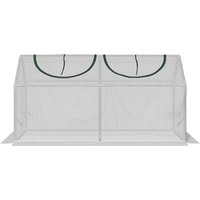 Outsunny Serre de jardin mini serre 2 fenêtres enroulables couverture en PE haute densité 140 g/m² 120 x 60 x 60 cm blanc