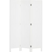 HOMCOM Paravent aus Holz Raumteiler faltbar 3 Paneele 120 x 170 cm Weiß Aosom