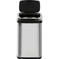 HOMCOM Poubelle de cuisine automatique 30L acier inoxydable, poubelle à capteur de mouvement avec couvercle, 33x25x58cm, argent