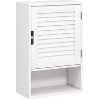 HOMCOM Bathroom Cabinet, Wall Mounted Storage Cabinet with Adjustable Shelves, 40 x 20 x 60 cm, White