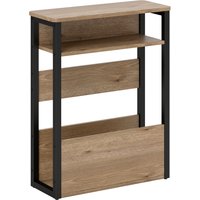 HOMCOM Industrial-Style Side Table - Black/Walnut Brown