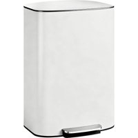HOMCOM 50L Kitchen Bin with Soft-Close Lid and Stay-Open Function, Stainless Steel Pedal Bin with Removable Inner Bucket, Carry Handle for Kitchen, Office, Home, Cream