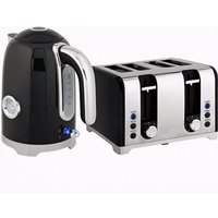 HOMCOM Retro 3000W Kettle and Toaster Set - Black