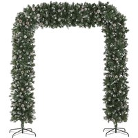 8.2 ft Snow Frosted Christmas Tree Arch Christmas Arch Doorway Decor 2100 Tips 96 Pinecones Artificial Xmas Tree Metal Stand Indoor