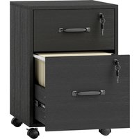 HOMCOM Rolling File Cabinet with 2 Drawers, Mobile Filing Cabinet with Hanging File Folder for Letter Sized Documents, Black