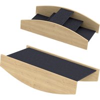 PawHut Agility sport pour chien bascule escalier et balançoire 2 en 1 80 x 39,5 x 20 cm naturel et noir