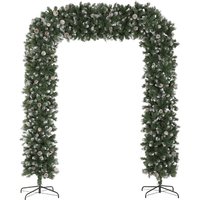 8.2 ft Snow Frosted Christmas Tree Arch Christmas Arch Doorway Decor 1800 Tips 91 Pinecones Artificial Xmas Tree Metal Stand Indoor