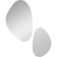 HOMCOM Set of 2 Pebble-Shaped Wall Mirror - Gold Tone