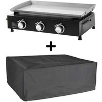Plancha a gaz - Cookingbox - Cuenca - 3 brûleurs - Surface de cuisson : 61 x 35 cm - Cuve en acier