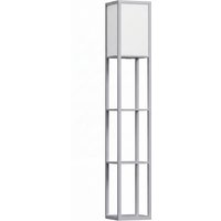 HOMCOM 3-Tier Floor Lamp, Floor Light w/ Storage Shelf, Reading Standing Lamp for Living Room, Bedroom, Office, Dorm, 160cm, Grey Aosom UK