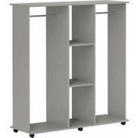 HOMCOM HOMCOM Kleiderschrank Kleiderstange Mobiles Aufbewahrungsmöbel 6 Rollen 120L x 40l x 128H cm grau Aosom