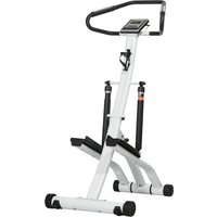 SPORTNOW STEPPER avec 12 niveaux de résistance, affichage LCD, 2 roues, 80 cm x 61 cm x 134 cm, Blanc + Noir