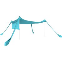 Beach Shelter Side Wall Portable Carry Bag Ideal Camping Fishing Picnics Sky Blue Aosom UK