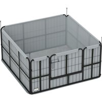 PawHut Steel Dog Whelping Box with Washable Whelping Pad, Wind-Resistant Cloth, for Small, Medium Dogs, 122 x 122 x 60cm