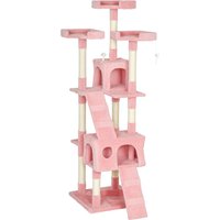 PawHut 173cm Cat Tree Scratching House, Activity Play Centre, Pink