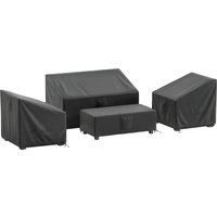 Outsunny Capas para Móveis de Jardim 4 Peças, Impermeáveis, Preto Aosom Portugal