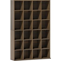 HOMCOM Móvel de arrumação multimédia 456 CD/ 336 DVD - estante em madeira com prateleiras ajustáveis, 89 x 130,5 cm, castanho Aosom Portugal