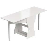 HOMCOM Folding Dining Table for 4 People with Shelf, Wood, 160x60x75 cm, White | Aosom Ireland