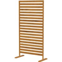 Outsunny Brise-vue Bois à Lamelles Claustra Paravent Extérieur Autoportant pour Jardin Terrasse 80x40x170cm Marron