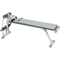 SPORTNOW Banc de Musculation Multifonction, Banc Plat Réglable avec Siège à 3 Niveaux, 141 x 52 x 54-71 cm, Bleu et Blanc