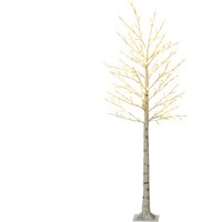 HOMCOM Albero Luminoso di Betulla con 180 Luci LED Alto 180 cm e 3 Livelli di Luminosità per Interni ed Esterni, Bianco Aosom Italy