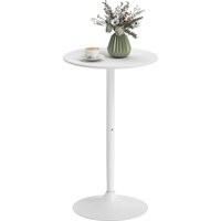 HOMCOM Table de bar ronde table de bistro mange-debout table de cuisine style contemporain plateau peint et cadre en acier