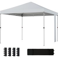 Outsunny Tonnelle de jardin 3 x 3 m pop up tente pliante protection UV50+ hauteur réglable 4 sacs de sable sac de transport Blanc