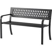 Outsunny Banc d'extérieur pour jardin, 2 places, banc de patio noir