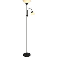 HOMCOM Lampadaire d'ambiance, lampadaire mère-et-enfant, grande lampe avec 3 températures de couleur et col de cygne flexible, Noir