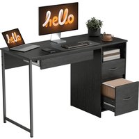 HOMCOM Bureau de travail Table ordinateur gain de place, 120x52.3 cm, Noir